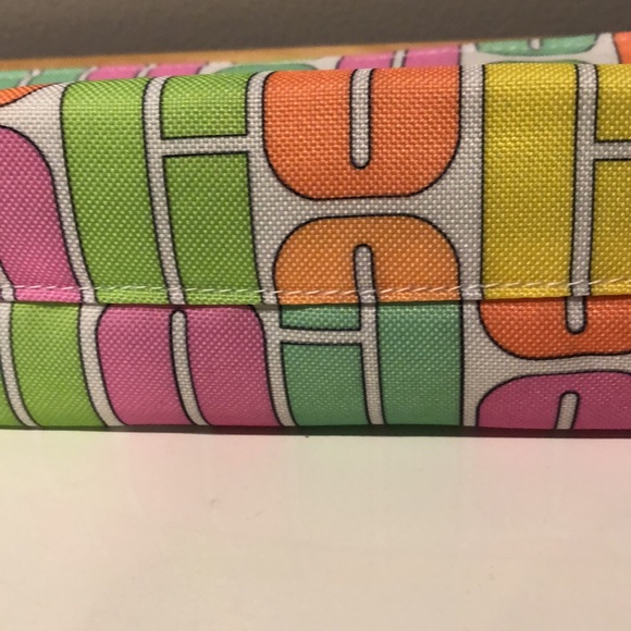 Clinique Logo Letter C Makeup Bag Travel Case Cosmetic Case Pink Green Yellow - Picture 3 of 5